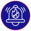Alarma icono rojo y azul